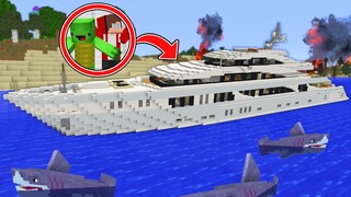 Maizen and Mikey CRASH on SHIP - Sad Story in Minecraft(JJ)