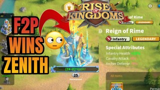 F2P Wins Zenith of Power Event In Rise of Kingdoms | Account Review