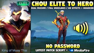 Chou Elite To HERO Skin Script - Thunderfist | Full Voicelines & Full Effects w/ ShareBG - No Pass