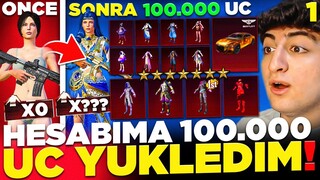 HESABIMA 100.000 UC YÜKLEDİM❗ 😲 OYUNDA OLAN HER ŞEYİ ALIP FULLEDİK❗ (1.BÖLÜM) PUBG Mobile