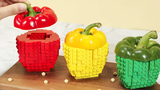 LEGO Grilled Vegetables - การทำอาหารแบบสต็อปโมชั่น & Lego ASMR