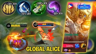 LESLEY VS TOP GLOBAL ALICE | LESLEY NEW INSANE ONE SHOT BUILD 2022 - MLBB