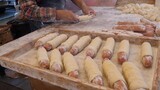 ! / amazing skill! super speed sausage donut master - korean street food