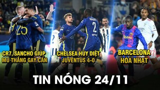 TIN NÓNG BÓNG ĐÁ 24/11 | FRED KIẾN TẠO CR7 GIÚP MU THẮNG GAY CẤN- CHELSEA ĐẠI THẮNG- BARCA HOÀ NHẠT