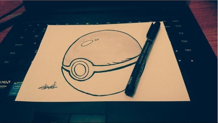 Menggambar Pokeball - Pokemon (Timelapse Drawing) by OST ANIME ID