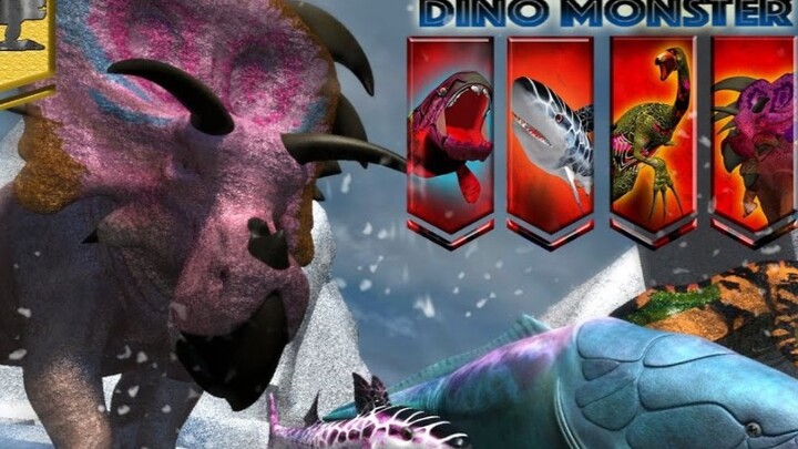 [Dinosaur Race] Deng's Fish vs Bow Shark vs Zombie Therizinosaurus vs Medusaceratops