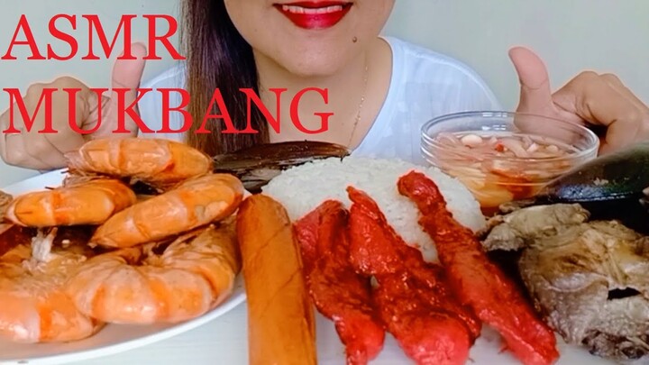 ASMR MUKBANG SINANGAG NA SUGPO + TAHONG + DAING DANGGIT + TOCINO + HOTDOG | EATING SHOW | NO TALKING