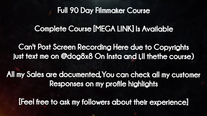 Full 90 Day Filmmaker Course download