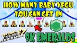 HOW MANY BABY VEGU YOU CAN GET IN 9K EMERALDS? - ALL STAR TOWER DEFENSE