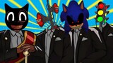 Cartoon Cat Meme & Siren Head Lvl 99 & Sonic.EXE - Coffin Dance Song Astronomia ( Cover ) _QN