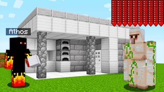 fiz uma casa pro golem de ferro no minecraft