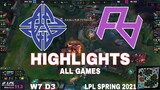 Highlight ES vs RA (All Game) LPL Mùa Xuân 2021 | LPL Spring 2021 | eStar Gaming vs Rare Atom