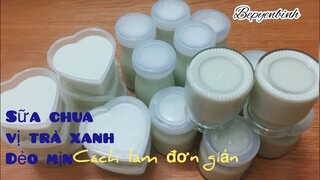 Cách làm sữa chua úp ngược vị trà xanh dẻo đặc mịn thơm ngon bếp yên bình.