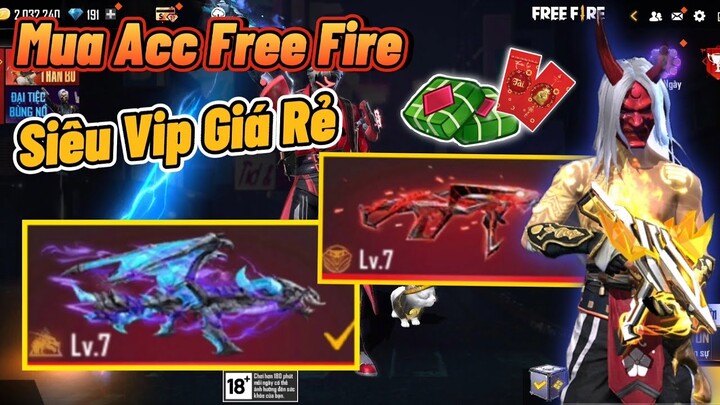 Thử Thách Cầm 50K Mua Nick Free Fire Siêu VIP Có 6Skin Súng LV7 Cực Xịn