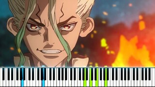 [Dr. Stone ドクターストーン OP] "Good Morning World!" - BURNOUT SYNDROMES (Synthesia Piano Tutorial)