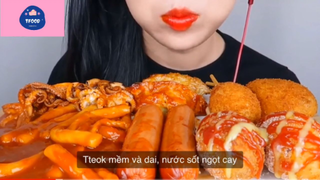 Mukbang tokboki, hải hản cay #anngon