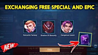 EXCHANGE FREE USE SPECIAL SKIN AND EPIC SKIN! Mobile Legends Bang Bang