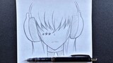 How to draw anime girl wearing headphones | Easy to draw