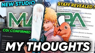 Chainsaw Man Anime - My Thoughts About The Staff + New Studio + CGI Confirmed !