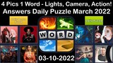 4 Pics 1 Word - Lights, Camera, Action! - 10 March 2022 - Answer Daily Puzzle + Bonus Puzzle