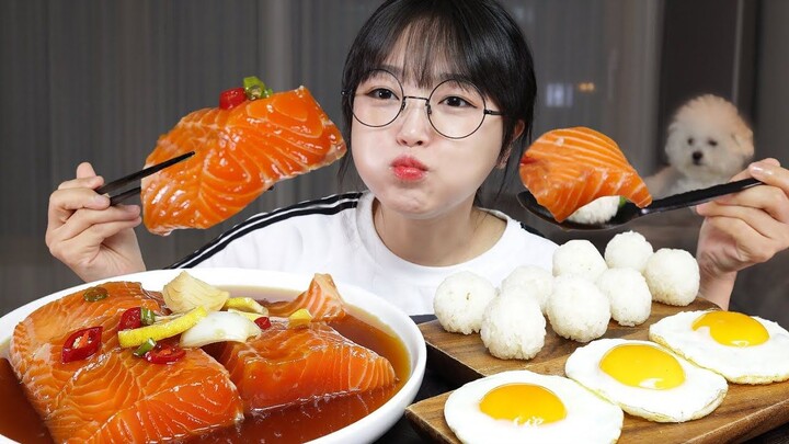 Salmon direndam dalam kecap - [Aejeong]