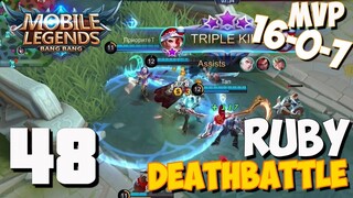 Mobile Legends - Gameplay part 48 - New Mod Deathbattle Ruby MVP 16-0-7(iOS, Android)