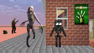 Monster School : HORROR WITCH LEFT 4 DEAD FUNNY CHALLENGE - Minecraft Animation