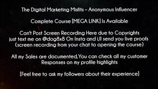 The Digital Marketing Misfits Course Anonymous Influencer download