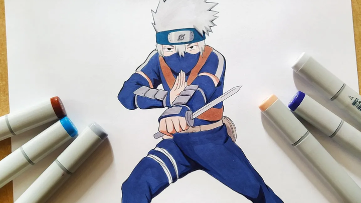 How to Draw Young Kakashi Hatake - การสอนทีละขั้นตอน นารูโตะ