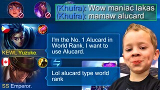 TOP 1 GLOBAL ALUCARD PRANK! | TEAM AUTO TRASHTALK! | 6 MINUTES MANIAC! (LT REACTIONS!😂)