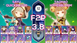 [F2P] NEW Spiral Abyss 3.8 Sayu Quickbloom & Yaoyao Hyperbloom I Floor 12 9 stars Genshin Impact