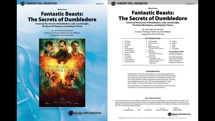 Fantastic Beasts: The Secrets of Dumbledore, arr. Chris M. Bernotas – Score & Sound