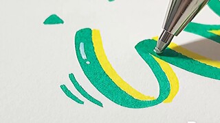 Viết chữ bằng bút lông | Hoa tiếng Anh Thoải mái Chữ viết tay | Sprite Color Matching | 🥤✨
