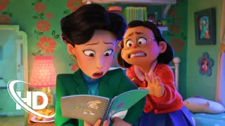 "Don't look at the notebook" Mom checks Mei Mei's drawings Scene | Turning Red (2022)