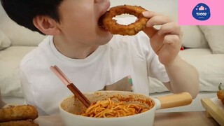 Mukbang thịt heo chiên giòn phần 1 #anngon