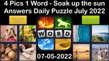 4 Pics 1 Word - Soak up the sun - 05 July 2022 - Answer Daily Puzzle + Bonus Puzzle