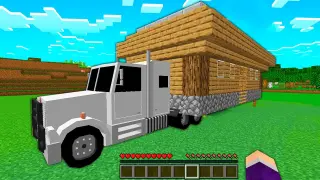 How to BUILD SECRET HOUSE inside a TRUCK in Minecraft ! TRUCK PASSAGE ! Amazing HOUSE IN TRUCK