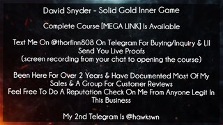 David Snyder Course Solid Gold Inner Game download
