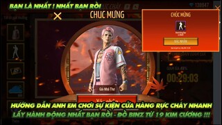 FREE FIRE | HƯỚNG DẪN ANH EM CÁCH CHƠI SỰ KIỆN CỬA HÀNG RỰC CHÁY LẤY HÀNH ĐỘNG VÀ ĐỒ BINZ TỪ 19 KC!