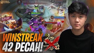 Detik-Detik Winstreak 42 Pecah ! Perjalanan Menuju WS 100 Gagal Lagi - Mobile Legends