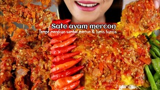 ASMR SATE AYAM MERCON + TEMPE MENDOAN + TUMIS BUNCIS | ASMR MUKBANG INDONESIA