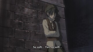 Sebastian playing with a cat instead of listening to. Ciel