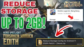 HOW TO REDUCE THE DATA STORAGE IN MOBILE LEGENDS UP TO 2GB | EDITH PHYLAX LATEST UPDATE TUTORIAL