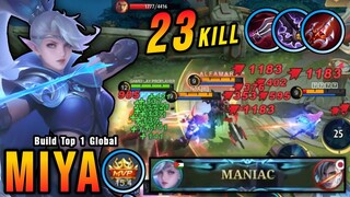 Almost SAVAGE!! 23 Kills Miya Crazy LifeSteal with Brutal Damage!! - Build Top 1 Global Miya ~ MLBB