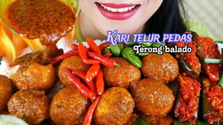 EATING KARI TELUR PEDAS, TERONG BALADO | EATING SOUNDS