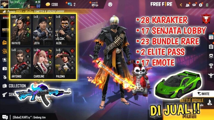 ADA SKIN EVO, SKIN MCLAREN, ALOK LV 6, KATANA API - JUAL AKUN FF