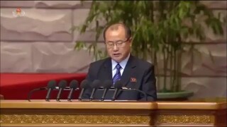 Parte do discurso do camarada Ri Il Hwan, que apresentou a proposta de eleger o camarada Kim Jong Un