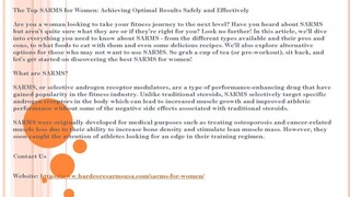 SARMS For Women