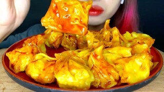 ASMR Pork Wontons 🥟🐖เกี๊ยวหมูราดซอสเผ็ดเกาหลี🇰🇷‼️ MUKBANG