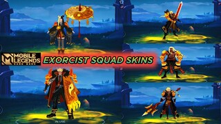 UPCOMING "EXORCIST SQUAD" SKINS MOBILE LEGENDS || MOBILE LEGENDS NEW SKINS 2022 || MLBB